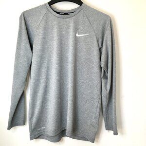 Men's Nike Dri-FIT UPF 40+ Hydroguard Long Sleeve Swim Tee , M , Gray
